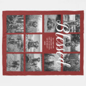 Couverture Polaire Personalized 11 Photo Collage BLESSED Red (Devant (Horizontal))