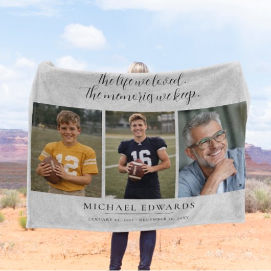 Couverture Polaire Personalized 4 Photo Memorial Sympathy Gift