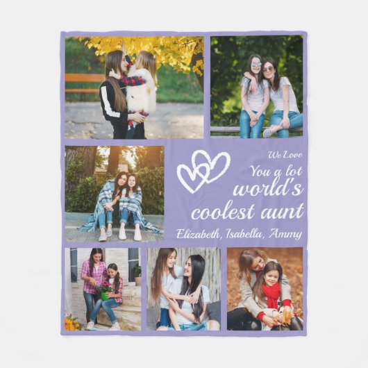 Couverture Polaire Personalized Aunt Violet 6 Custom Family Photo (Devant)