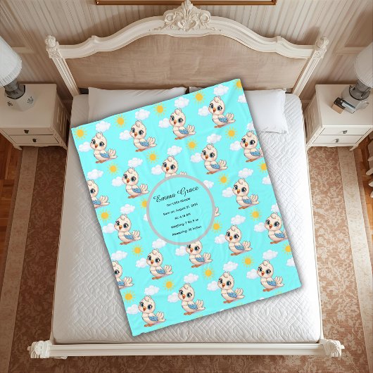 Couverture Polaire Personalized Baby Bird Blanket 