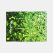 Couverture Polaire Personalized Baby Blanket With Green Faux Sparkle  (Devant (Horizontal))