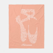 Couverture Polaire Personalized Ballet Shoe Typography  (Devant)