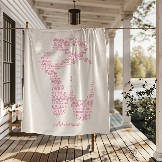 Couverture Polaire Personalized Ballet Shoe Typography 