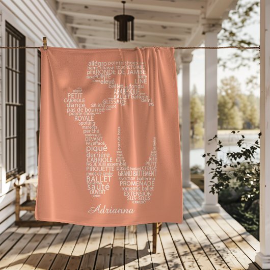 Couverture Polaire Personalized Ballet Shoe Typography 