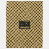 Couverture Polaire Personalized Blanket Black Gold Modern Wedding Gif (Devant)