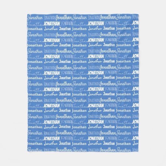 Couverture Polaire Personalized Blue Boys Name Font Collage Cute (Devant)