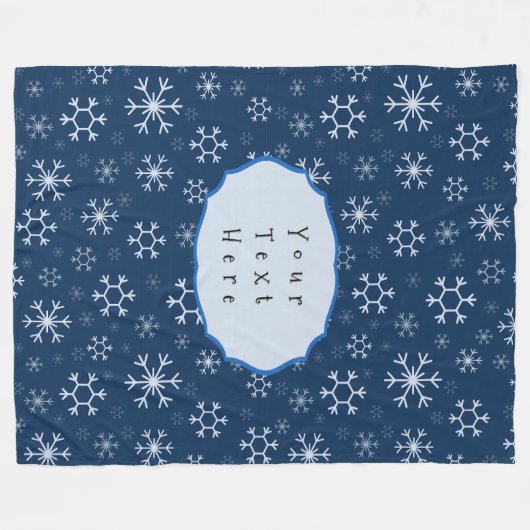 Couverture Polaire Personalized Blue Snowflake Winter (Devant (Horizontal))