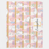 Couverture Polaire Personalized Bookish Cat Gift Pink Pastel Name (Devant)