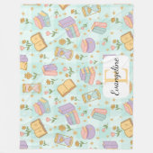 Couverture Polaire Personalized Bookish Magic Pastel Girl Name Green (Devant)