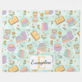 Couverture Polaire Personalized Bookish Magic Pastel Girl Name Green (Devant (Horizontal))