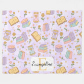 Couverture Polaire Personalized Bookish Magic Purple Girl Pastel (Devant (Horizontal))