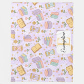 Couverture Polaire Personalized Bookish Magic Purple Pastel Girly (Devant)