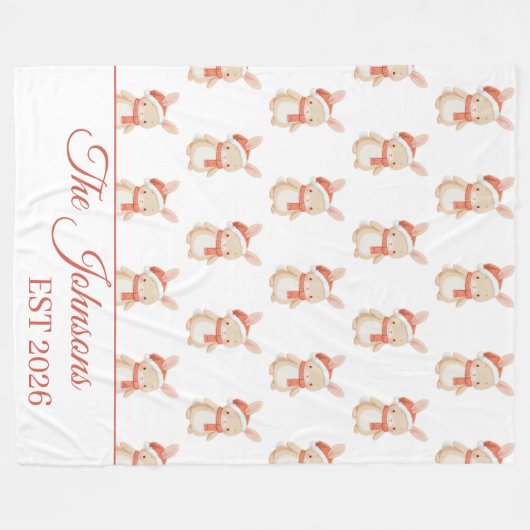 Couverture Polaire Personalized Christmas teddy (Devant (Horizontal))