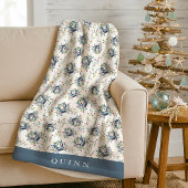 Couverture Polaire Personalized Coastal Crab Christmas Lights Holiday