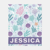 Couverture Polaire Personalized Coastal Seaweed Shells Ocean (Devant)