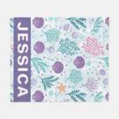 Couverture Polaire Personalized Coastal Seaweed Shells Ocean (Devant (Horizontal))