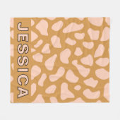 Couverture Polaire Personalized Cow Print Blush Pink Tan (Devant (Horizontal))