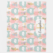 Couverture Polaire Personalized Cozy Aesthetic Pink Cat Pattern Girly (Devant)