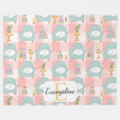 Couverture Polaire Personalized Cozy Aesthetic Pink Cat Pattern Girly (Devant (Horizontal))