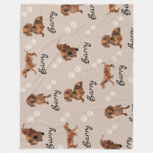 Couverture Polaire Personalized Cute Dachshund Name & Photo Dog (Devant)