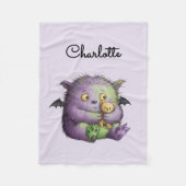 Couverture Polaire Personalized Cute Purple Green Fluffy Monster Kids (Devant)