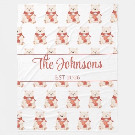 Couverture Polaire Personalized cute teddy bear  (Devant)