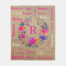 Personalized Fleece Blanket Add Your Name 