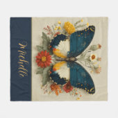 Couverture Polaire Personalized Fleece Blanket Butterfly Floral  (Devant (Horizontal))