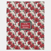 Couverture Polaire Personalized Floral Blanket Elegant Holiday Touch (Devant)
