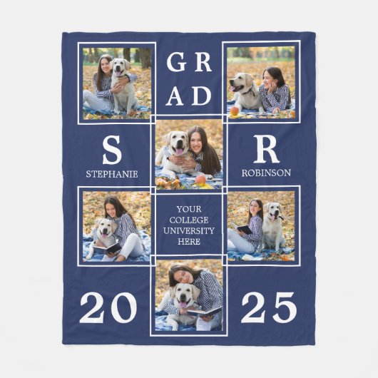 Couverture Polaire Personalized Graduate Keepsake Photo Collage (Devant)