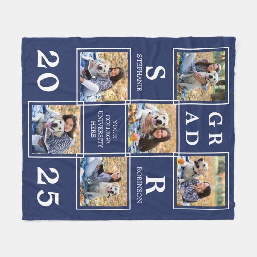 Couverture Polaire Personalized Graduate Keepsake Photo Collage (Devant (Horizontal))