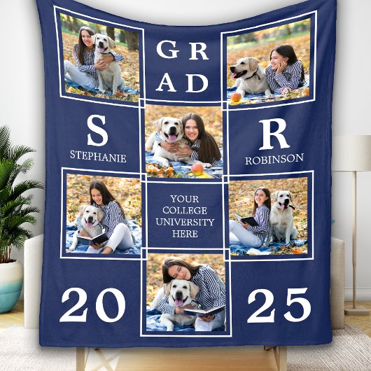 Couverture Polaire Personalized Graduate Keepsake Photo Collage
