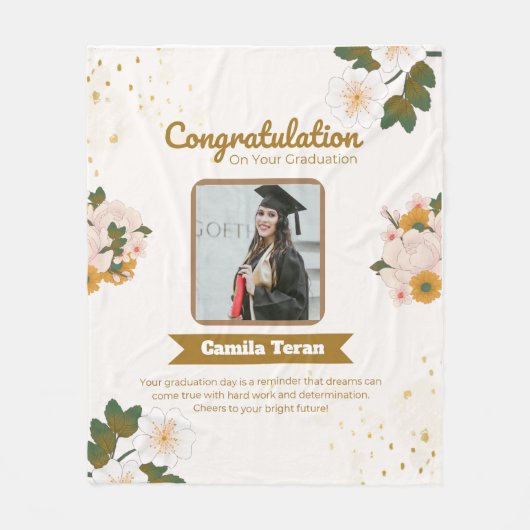 Couverture Polaire personalized graduation fleece blanket (Devant)