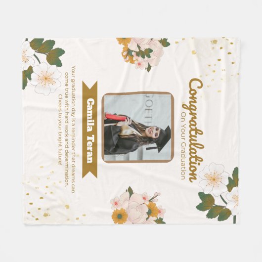 Couverture Polaire personalized graduation fleece blanket (Devant (Horizontal))
