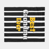 Couverture Polaire Personalized grandma black &white stripes (Devant (Horizontal))