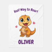 Couverture Polaire Personalized Halfway to One Dinosaur 6 Month (Devant)