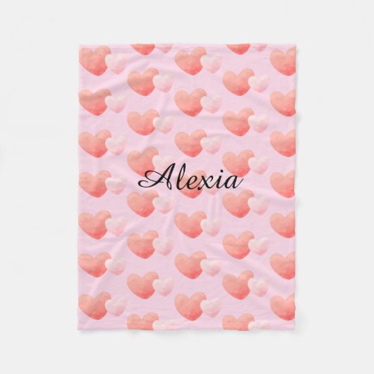 Couverture Polaire Personalized Heart Blanket Custom Name (Devant)