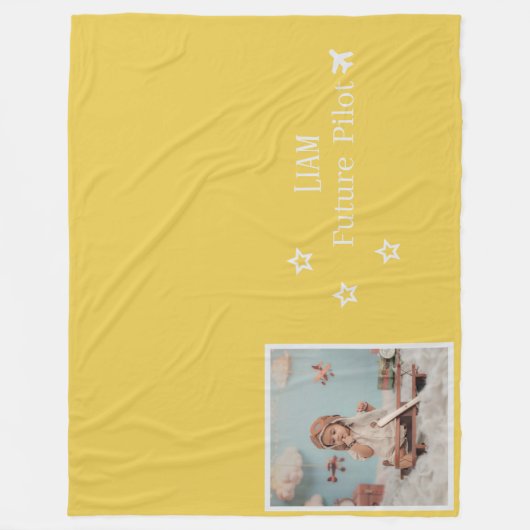 Couverture Polaire Personalized Kids Future Pilot with Photo & Name (Devant)