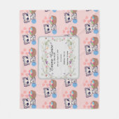 Couverture Polaire Personalized Kitten Baby Blanket | Custom Birth  (Devant)