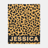 Couverture Polaire Personalized Leopard Print Custom Name Wild Animal (Devant)