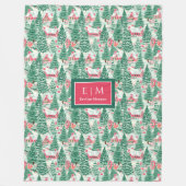 Couverture Polaire Personalized magenta pink watercolor preppy gift (Devant)