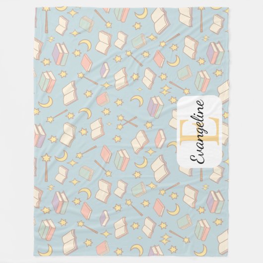 Couverture Polaire Personalized Magical Book Aesthetic Pattern Blue (Devant)