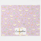 Couverture Polaire Personalized Magical Book Aesthetic Pattern Purple (Devant (Horizontal))