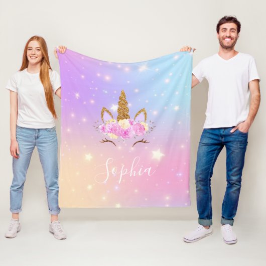 Couverture Polaire Personalized Magical Unicorn Blanket for Girls (En situation)