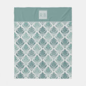 Couverture Polaire Personalized Modern Teal Nordic Damask (Devant)