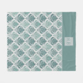 Couverture Polaire Personalized Modern Teal Nordic Damask (Devant (Horizontal))