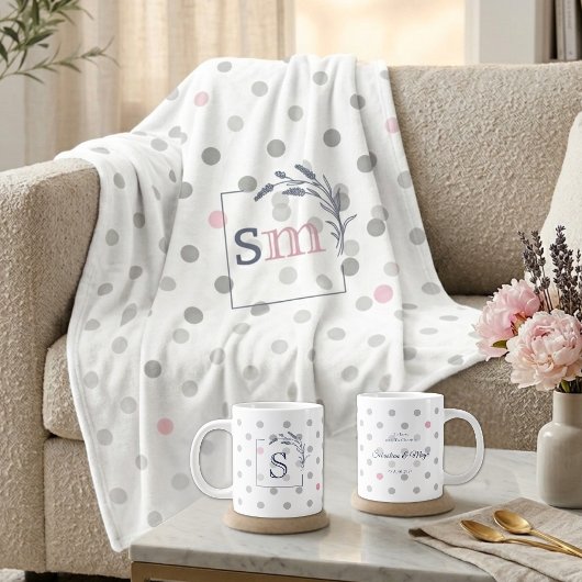 Couverture Polaire Personalized Monogram Wedding Gift Couple Bride