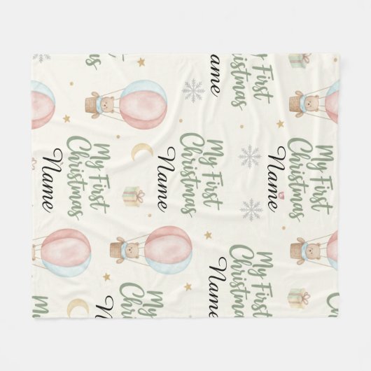 Couverture Polaire Personalized My First Christmas Name Keepsake  (Devant (Horizontal))
