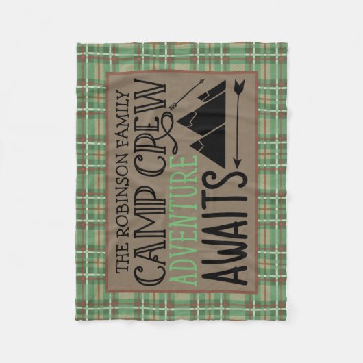 Couverture Polaire PERSONALIZED NAME Cabin Camping Adventure (Devant)