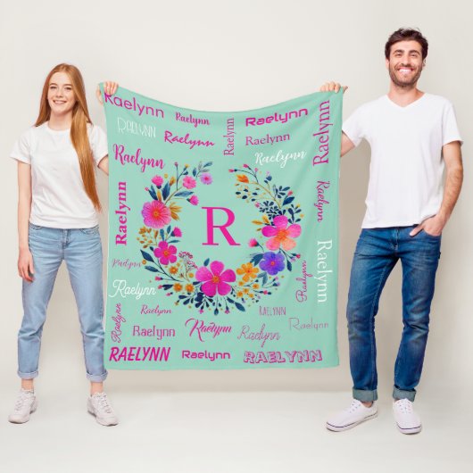 Couverture Polaire Personalized Name Initial Add Your Name (En situation)